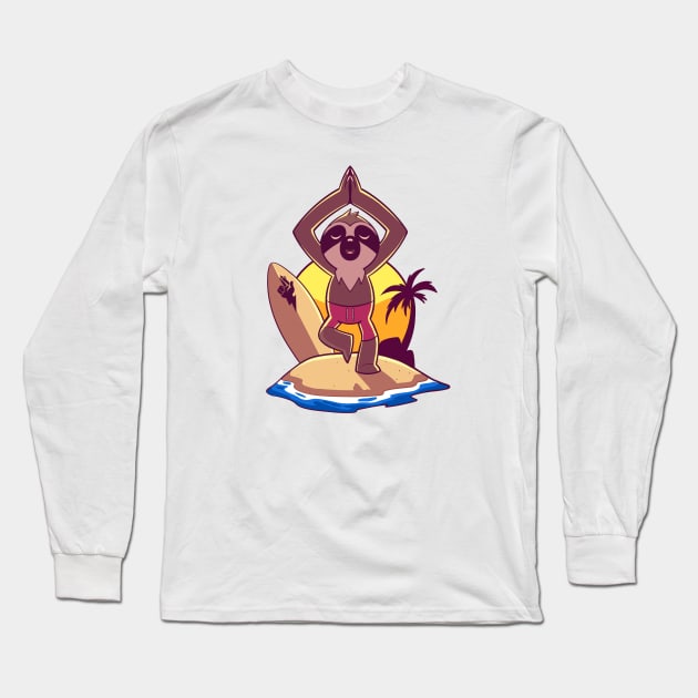 YOGA SLOTH RAYO Long Sleeve T-Shirt by RAYO